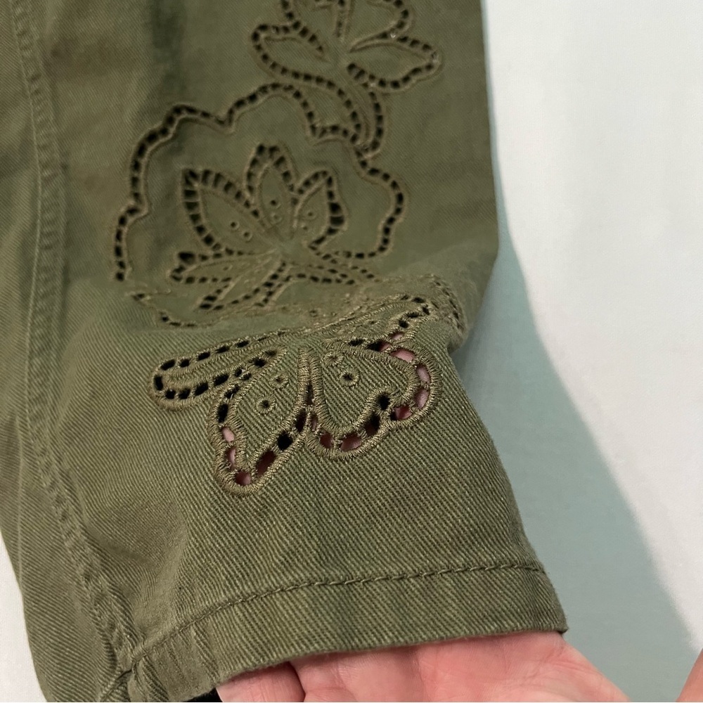 Future Collective Jenny K Lopez pants 8 Eyelet Loose baggy High rise waist Olive - Picture 5 of 10